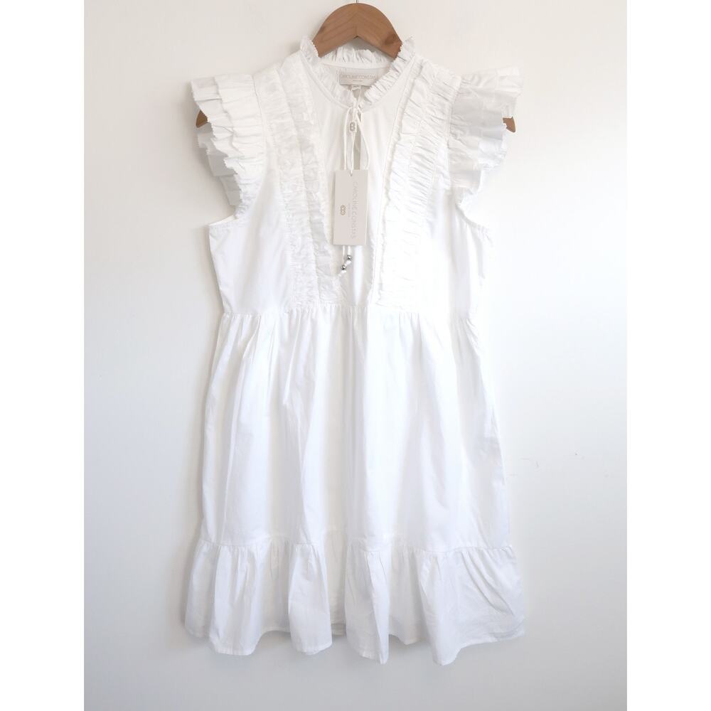 CAROLINE CONSTAS NEW YORK Cotton Flutter Sleeve Mini Dress Revolve XS NWT $395